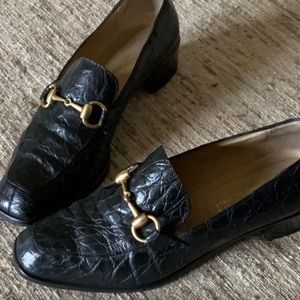 Vintage genuine alligator GUCCI loafer pumps 7 B